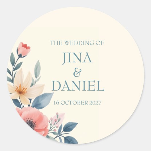 Blozen Bloom Classic Ronde Sticker (Voorkant)