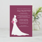 Blozen Bruid - Bruids Douche Uitnodigingen (Staand voorkant)