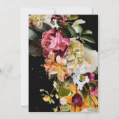 Blozen Burgundy Donkere Stemming Bloemen Afstudere Aankondiging (Achterkant)