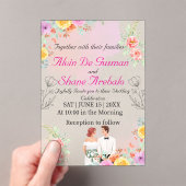 Blozen Elegantie: Acryl bruiloft uitnodiging (Insitu (Draagbaar))