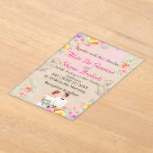 Blozen Elegantie: Acryl bruiloft uitnodiging (Laagn)