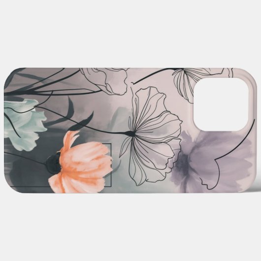 Blozen en bloeien: Pastel Inkt Bloemen Case-Mate iPhone Case (Achterkant (horizontaal))