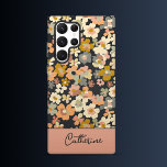 Blozen en bloeien samsung galaxy hoesje<br><div class="desc">Samsung-Hoesje: voeg een vleugje bohemien-elegantie toe aan uw Samsung-apparaat met dit prachtige Boho Floral-hoesje. Met levendige abstracte bloemen op een bleke zwarte achtergrond, biedt dit beschermende maar slanke hoesje stijl en duurzaamheid. Personaliseer het met jouw naam in een prachtig handgeschreven lettertype op een roze banner om het uniek van jou...</div>
