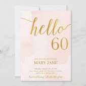 blozen en goud - uitnodiging voor 60e verjaardag (Voorkant)