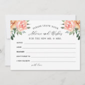 Blozen en Gouden Bloemige Advies en Wensen Bedankkaart (Voorkant)