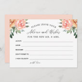 Blozen en Gouden Bloemige Advies en Wensen Bedankkaart (Voorkant / Achterkant)