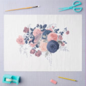 Blozen en Marine Bloemige Ephemera Serie Ontwerp 1 Tissuepapier (Craft)