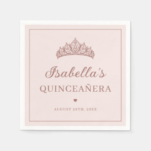 Blozen en Roze Gouden Elegante Tiara Quinceañera Servet