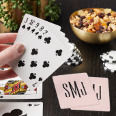 Blozen en Zwarte Drieletter Monogram Pokerkaarten (Insitu)