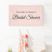 Blozen en Zwarte Elegante Script Bruiloftsfeest Spandoek (Insitu)