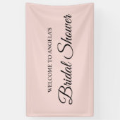 Blozen en Zwarte Elegante Script Bruiloftsfeest Spandoek (Verticaal)