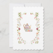 Blozen Garden Tea Party Krans Baby shower Kaart (Achterkant)