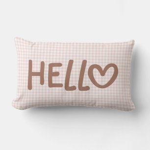 Blozen Gingham Mokka Whimsisch Hart Hallo Kussen
