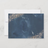 Blozen, Goud & Navy Huwelijk RSVP (Achterkant)