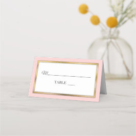 blozen | Goud | Witte Eenvoudige Elegante Plaatska Plaatskaartje