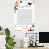Blozen Gouden Bloemengraduatie Feest Foto Prop Poster (Thuiskantoor)