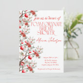 Blozen Granaatappel Branch Vrijgezellenfeest Kaart (Staand voorkant)