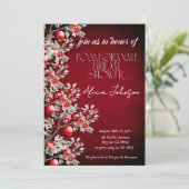 Blozen Granaatappel Branch Vrijgezellenfeest Kaart (Staand voorkant)