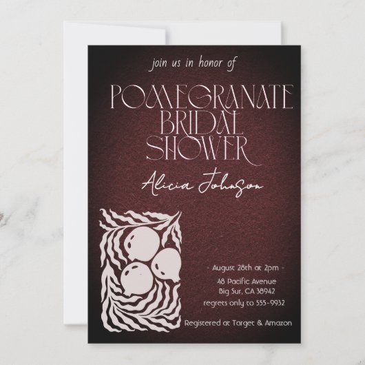 Blozen Granaatappel Branch Vrijgezellenfeest Kaart (Voorkant)