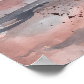 Blozen Grijs Abstract Zeelandschap Poster (Hoek)