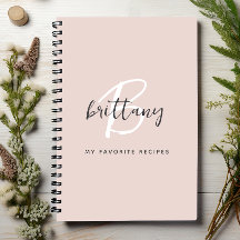 Blozen Grijs Witte Monogram Naam Receptenboek