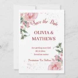 Blozen in bloei: een bruiloft viering in roze kaart