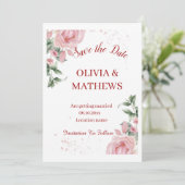 Blozen in bloei: een bruiloft viering in roze kaart (Staand voorkant)