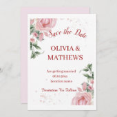 Blozen in bloei: een bruiloft viering in roze kaart (Voorkant / Achterkant)