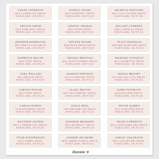 blozen | Individuele gast Adresetiketten Sticker (Vel)