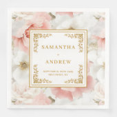  blozen ivoor bloemenbruidspapier servetten (Voorkant)