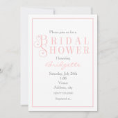 Blozen licht roze bruids douche uitnodiging (Voorkant)