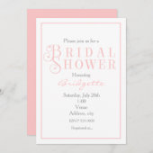 Blozen licht roze bruids douche uitnodiging (Voorkant / Achterkant)