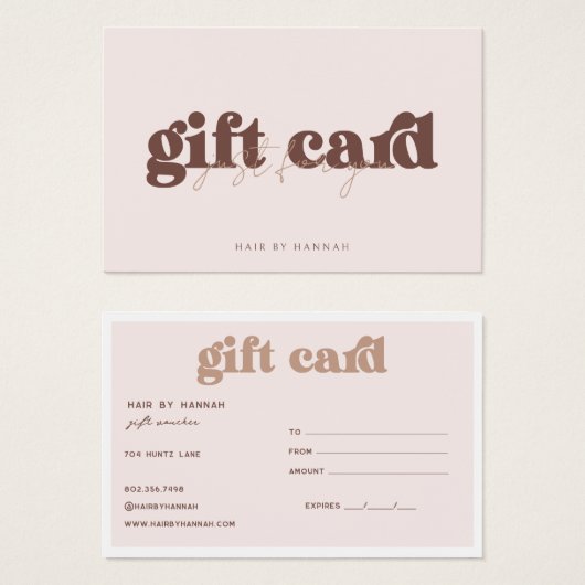 blozen | Modern minimalistisch cadeaubon Visitekaartje (Voorkant /achterkant)