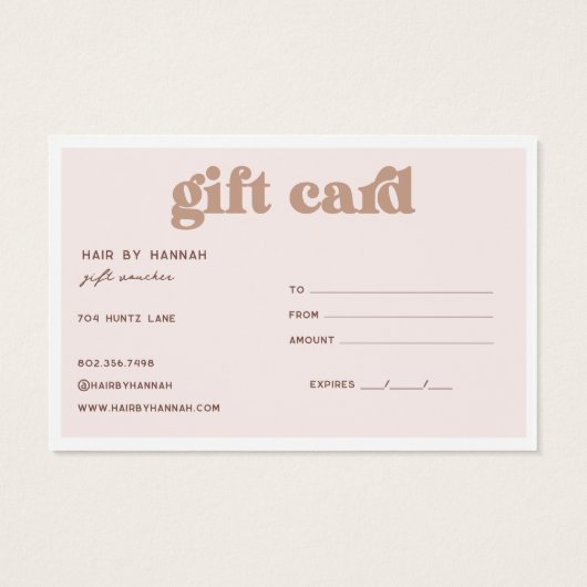 blozen | Modern minimalistisch cadeaubon Visitekaartje (Achterkant)