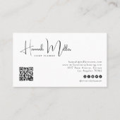 Blozen | Moderne Elegante Minimalistische QR-code  Visitekaartje (Achterkant)