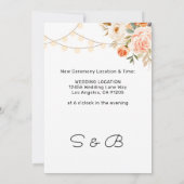 Blozen & Perzik Bloem & Lichten Wijzig de Datum Kaart (Achterkant)