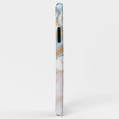 Blozen Perzik Roze Blauw Goud Marmer Kunstpatroon Case-Mate iPhone Case (Achterkant/rechts)