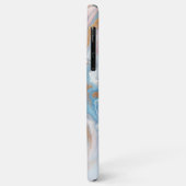 Blozen Perzik Roze Blauw Goud Marmer Kunstpatroon Case-Mate iPhone Case (Achterkant/links)