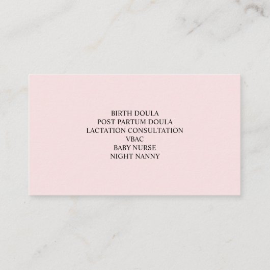 blozen | Professionele vroedvrouw Doula foto boog Visitekaartje (Achterkant)