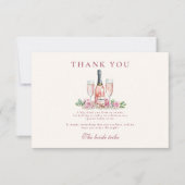 Blozen Prosecco Parels Vrijgezellenfeest Viering Bedankkaart (Voorkant)