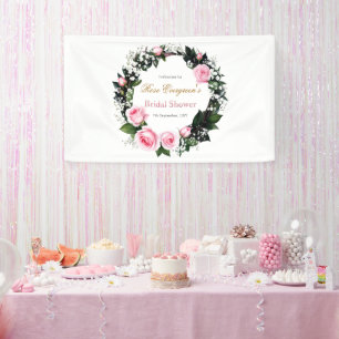 Blozen Romance: Roze Roos Vrijgezellenfeest Spandoek