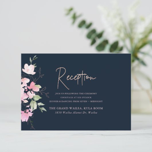 Blozen Romance Waterverf Receptie Kaarten (Staand voorkant)