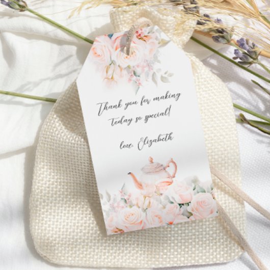 Blozen Roos Tea Party Vrijgezellenfeest Cadeaulabel