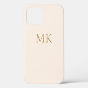 Blozen Roze Goud Monogram iPhone 12 Hoesje