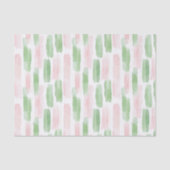 Blozen Roze Groen Witte Strepen Verjaardag Tissuepapier (Voorkant)