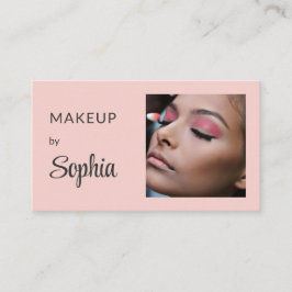 Blozen Roze Modern Minimalistische Foto Make-up Za Visitekaartje