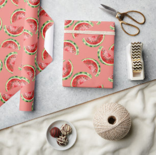 Blozen Roze Rood Groen Watermeloenen Verjaardag Cadeaupapier