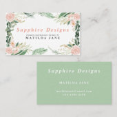 blozen roze waterverf bloemfeminie visitekaartje (Voorkant / Achterkant)