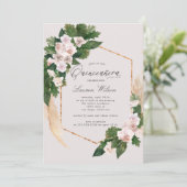 blozen rozen tropische bloemenquinceanera Uitnodig Kaart (Staand voorkant)