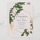 blozen rozen tropische bloemenquinceanera Uitnodig Kaart (Voorkant / Achterkant)